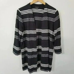 J.Jill Striped Open front Cardigan M